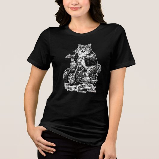 Chonky-Cat Motorcycle Club Tri-Blend Shirt (Voorkant)
