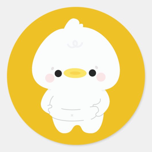 Chonky Duck Ronde Sticker (Voorkant)