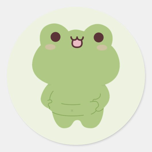 Chonky Frog Ronde Sticker (Voorkant)