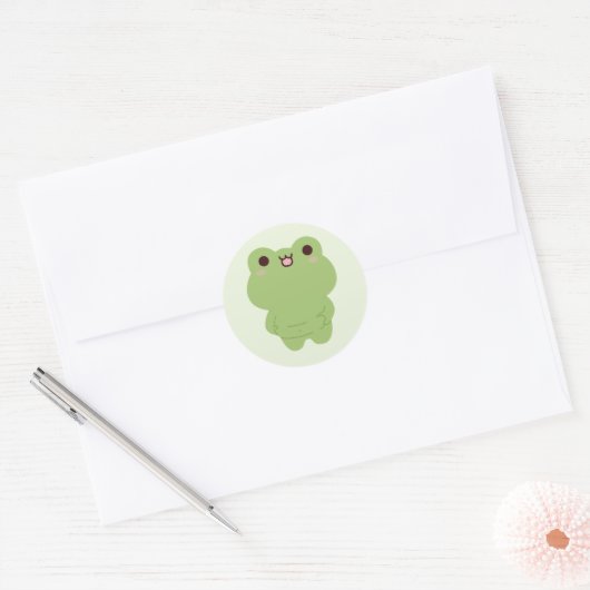 Chonky Frog Ronde Sticker (Envelop)