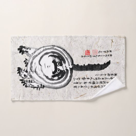 Chonky Gestreepte Japanse Tabby Cat Bad Handdoek (Handdoek)