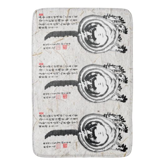 Chonky Gestreepte Japanse Tabby Cat Badmat (Voorkant Verticaal)