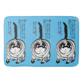 Chonky Gestreepte Japanse Tabby Cat Badmat (Voorkant)