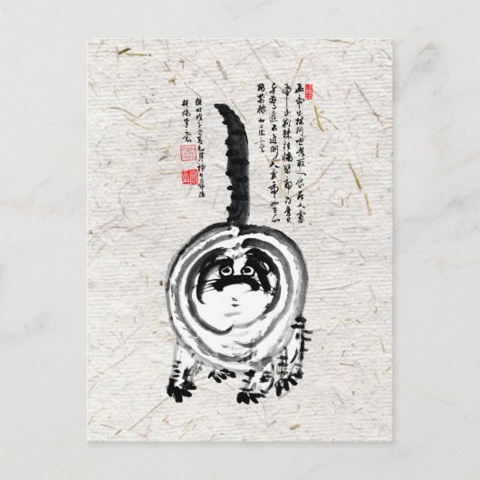 Chonky Gestreepte Japanse Tabby Cat Briefkaart (Voorkant)