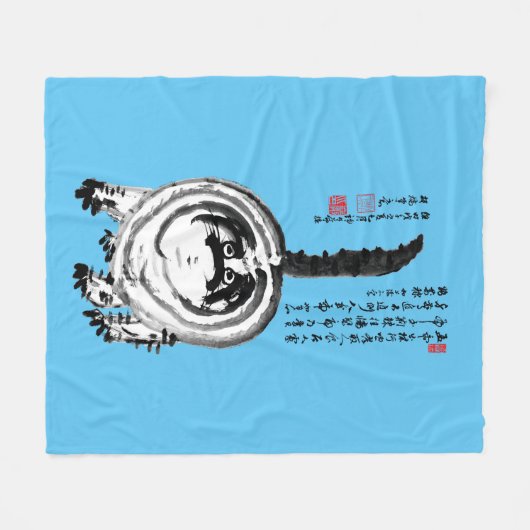 Chonky Gestreepte Japanse Tabby Cat Fleece Deken (Voorkant (Horizontaal))