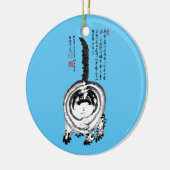 Chonky Gestreepte Japanse Tabby Cat Keramisch Ornament (Links)