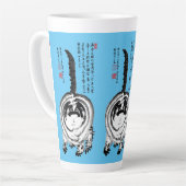 Chonky Gestreepte Japanse Tabby Cat Latte Mok (Linkerhoek)