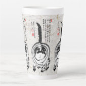 Chonky Gestreepte Japanse Tabby Cat Latte Mok (Voorkant)