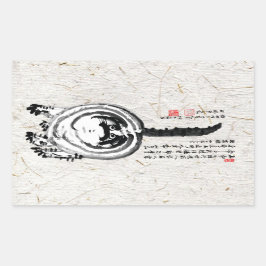 Chonky Gestreepte Japanse Tabby Cat Rechthoekige Sticker