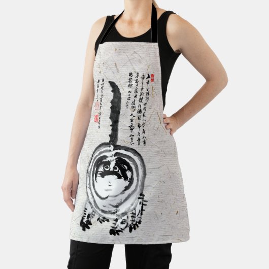 Chonky Gestreepte Japanse Tabby Cat Schort (Insitu)