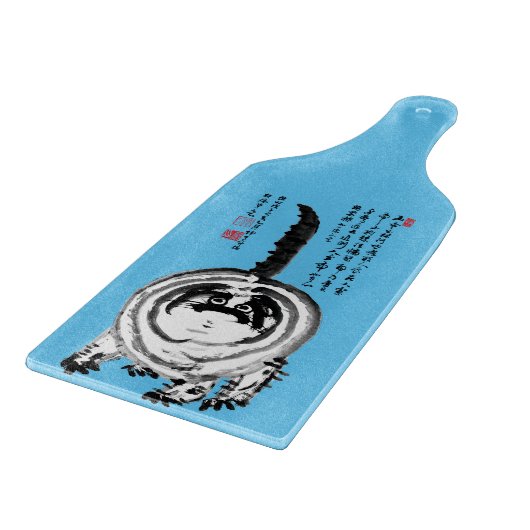 Chonky Gestreepte Japanse Tabby Cat Snijplank (Hoek)