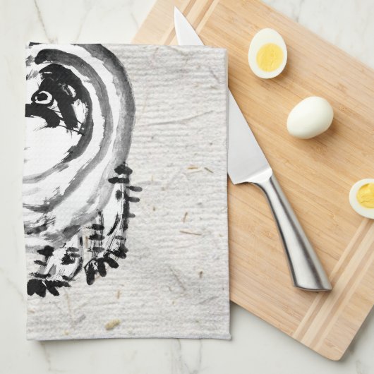 Chonky Gestreepte Japanse Tabby Cat Theedoek (Quarter Fold)