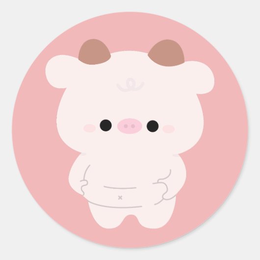 Chonky Koe Ronde Sticker (Voorkant)
