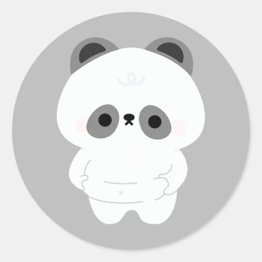 Chonky Panda Ronde Sticker (Voorkant)
