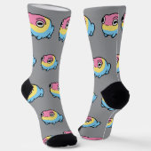 Chonky Pansexual Frog Pride Socks | Cute Pan Pride Sokken (Gebogen)