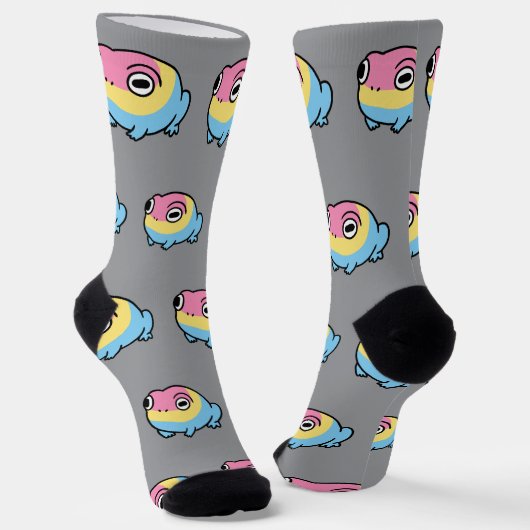 Chonky Pansexual Frog Pride Socks | Cute Pan Pride Sokken (Gebogen)
