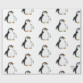 Chonky Penguin Adorable Whimsical Pattern Gift Cadeaupapier (Vlak)