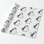 Chonky Penguin Adorable Whimsical Pattern Gift Cadeaupapier (Uitgerold)