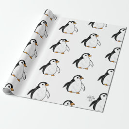 Chonky Penguin Adorable Whimsical Pattern Gift Cadeaupapier