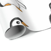 Chonky Penguin Adorable Whimsical Pattern Gift Cadeaupapier (Rol Hoek)