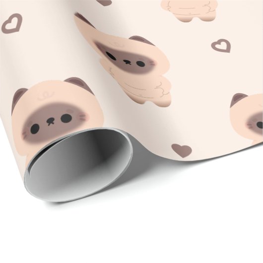 Chonky Siamese kat Cadeaupapier (Rol Hoek)