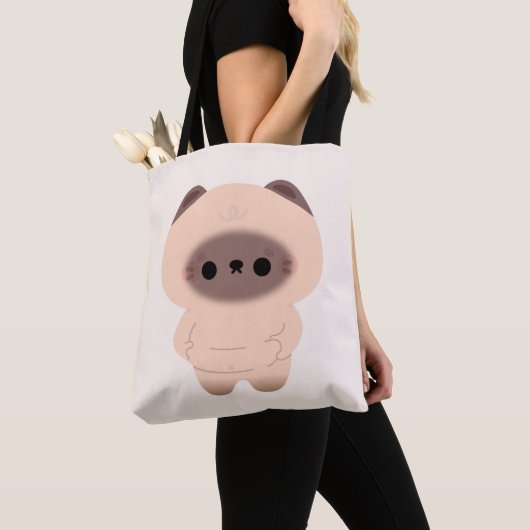 Chonky Siamese kat Tote Bag (Dichtbij)