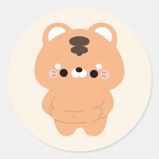 Chonky Tiger Ronde Sticker (Voorkant)
