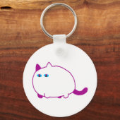Chonky White Cat Keychain (Voorkant)