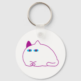Chonky White Cat Sleutelhanger
