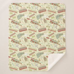 Choo Choo Antiek treinen Sherpa Blanket Sherpa Deken