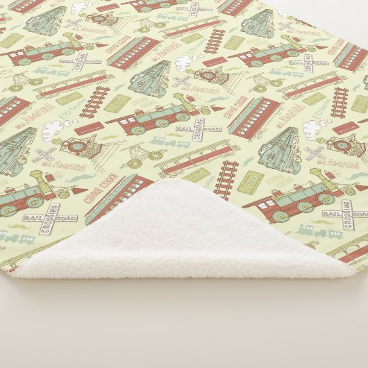 Choo Choo Antiek treinen Sherpa Deken (3/4)