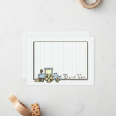 Choo Choo Baby Bedankt voor de platte noot Notitiekaartje (Voorkant / Achterkant in situ)
