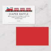 CHOO CHOO Baby shower Luier Raffle Ticket Informatiekaartje (Voorkant / Achterkant)