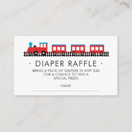 CHOO CHOO Baby shower Luier Raffle Ticket Informatiekaartje