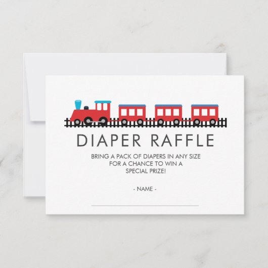 CHOO CHOO Baby shower Luier Raffle Ticket Kaart (Voorkant)