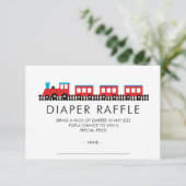 CHOO CHOO Baby shower Luier Raffle Ticket Kaart (Staand voorkant)