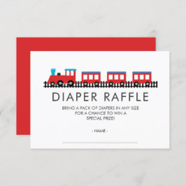 CHOO CHOO Baby shower Luier Raffle Ticket Kaart