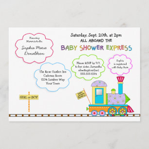 Choo Choo Baby Shower Uitnodigingen