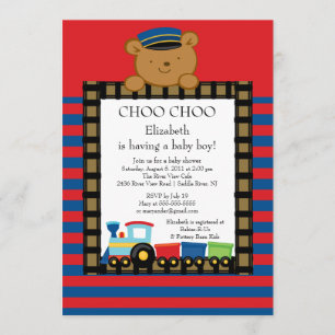 Choo Choo Baby Train Boy Baby shower Kaart