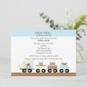 Choo Choo Baby Train Boy Baby shower Kaart (Staand voorkant)