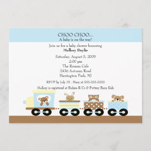 Choo Choo Baby Train Boy Baby shower Kaart