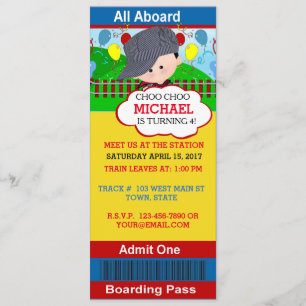 Choo Choo Birthday Invite Kaart