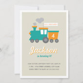 Choo Choo Birthday Party Invitation Kaart (Voorkant)