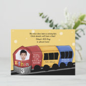 Choo Choo Express - Foto van Birthday Party Invita Kaart (Staand voorkant)