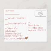 Choo Choo Happy Birthday! RSVP-briefkaart Uitnodiging Briefkaart (Achterkant)