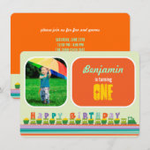 Choo Choo Happy Birthday Train 1ste verjaardag Kaart (Voorkant / Achterkant)