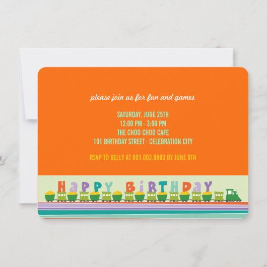 Choo Choo Happy Birthday Train 1ste verjaardag Kaart (Achterkant)