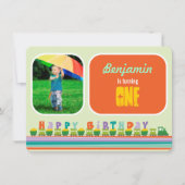 Choo Choo Happy Birthday Train 1ste verjaardag Kaart (Voorkant)