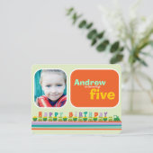 Choo Choo Happy Birthday Train Boy Verjaardagsfees Kaart (Staand voorkant)