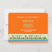 Choo Choo Happy Birthday Train Boy Verjaardagsfees Kaart (Achterkant)